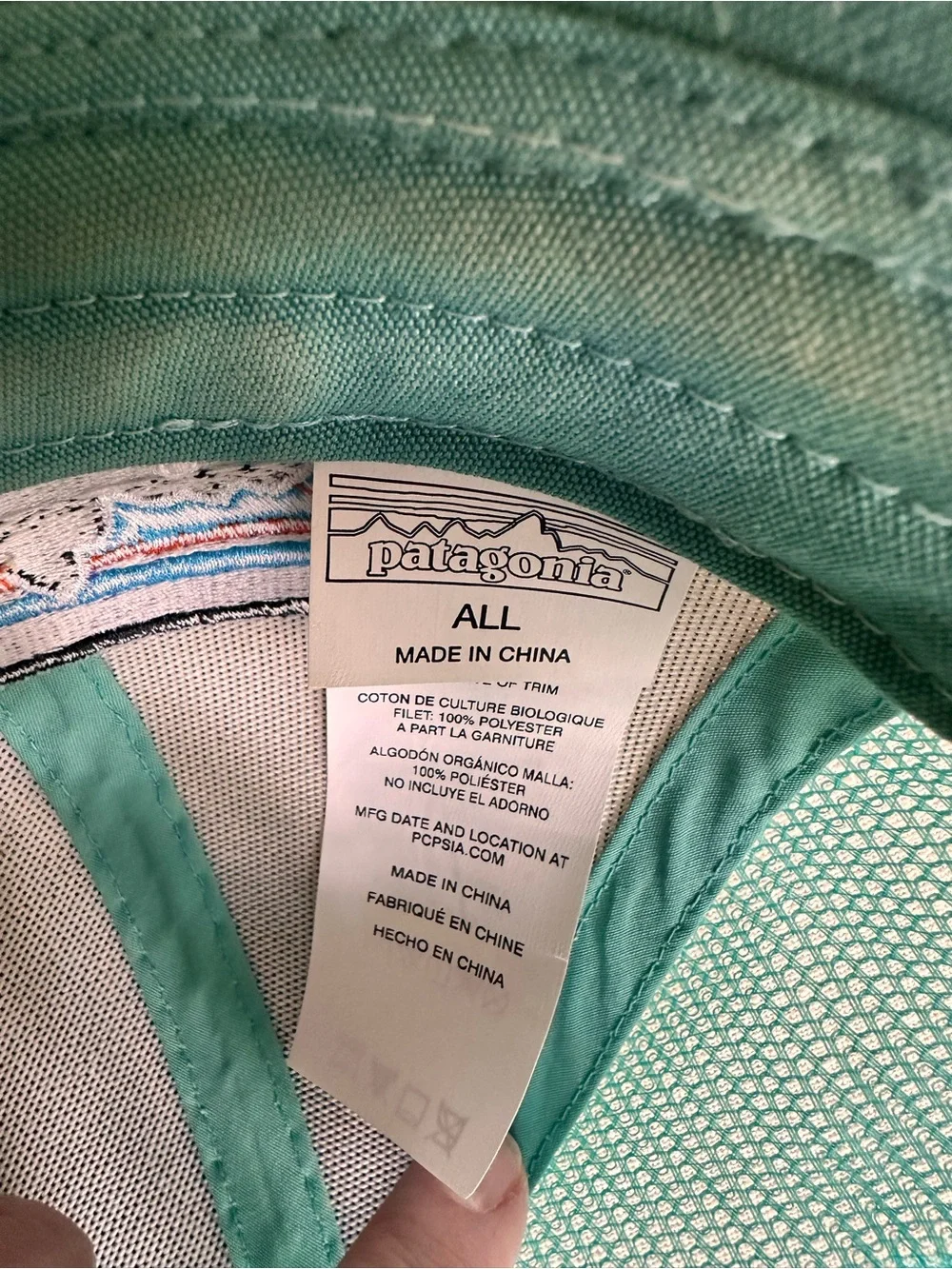 Patagonia Teal and White Mesh Trucker Hat - Picture 4 of 5